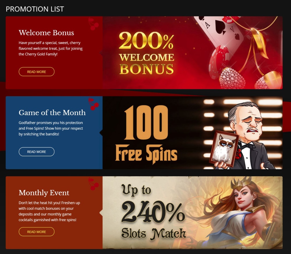 cherry gold casino bonus